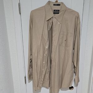 Nautica Men's Beige Button-Down Shirt